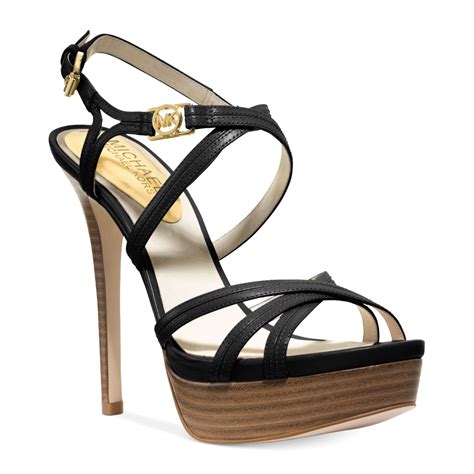 michael kors black sandals sale|michael kors black heels sandals.